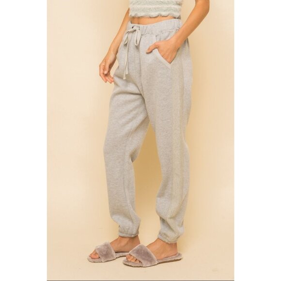Hem and Thread Heather Gray Lounge Wear Fleece Sweat Pants Medium New - Picture 1 of 5
